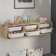 Συρταριέρα επιτοίχια Pavia με 6 συρτάρια χρώμα sapphire oak 132x31x30,7εκ.