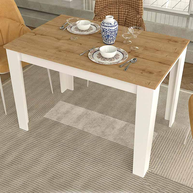 Τραπέζι Darlen χρώμα λευκό - sapphire oak 110x72x74εκ.