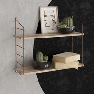 Ραφιέρα τοίχου Armoni χρώμα sacramento oak - καφέ μέταλλο 72x20x58εκ.