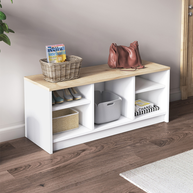 Παπουτσοθήκη London χρώμα λευκό - sapphire oak 100x35x40εκ.