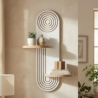 Ραφιέρα τοίχου Artwill Mdf χρώμα λευκό - oak 46x13x70εκ.