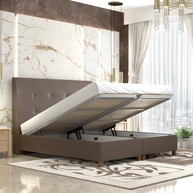 No60 Κρεβάτι με Αποθηκευτικό Χώρο / Τεχνόδερμα 160x200cm