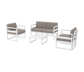 MYKONOS SET 2ΘΕΣ.WHITE ΜΕ ΜΑΞ.(2ΘΕΣ.+2ΠΟΛ.+ΤΡΑΠ 65εκ.)