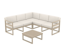 MYKONOS ΓΩΝΙΑ SET TAUPE ΜΕ ΜΑΞΙΛΑΡΙΑ ΠΟΛ/ΝΙΟΥ (+ΤΡΑΠ.65εκ.)