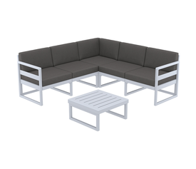 MYKONOS ΓΩΝΙΑ SET SILVER GREY ΜΕ ΜΑΞΙΛΑΡΙΑ ΠΟΛ/ΝΙΟΥ (+ΤΡΑΠ.65εκ.)