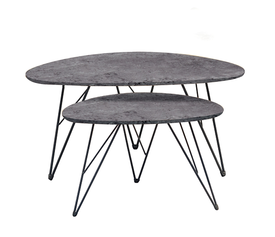 NANCY CONCRETE MDF ΣΕΤ 2 ΤΡΑΠΕΖΑΚΙΑ