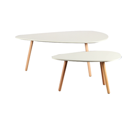 TAMY ΣΕΤ 2τμχ. WHITE 116Χ65Χ45 & 75Χ43Χ40εκ. ΤΡΑΠΕΖΙ ΣΑΛΟΝΙΟΥ