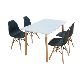 Σετ Τραπεζαρίας Loft Black Randy 5τμχ 120Χ80X72εκ.