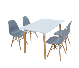 Σετ Τραπεζαρίας Loft Grey Randy 5τμχ 120Χ80X72εκ.