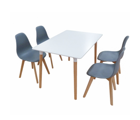 Σετ Τραπεζαρίας Loft Plus Grey Randy 5τμχ 120Χ80X72εκ.