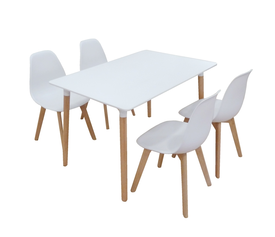 Σετ Τραπεζαρίας Loft Plus White Randy 5τμχ 120Χ80X72εκ.