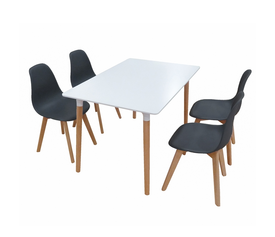 Σετ Τραπεζαρίας Loft Plus Black Randy 5τμχ 120Χ80X72εκ.