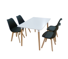 Σετ Τραπεζαρίας Logan Plus Black Randy 5τμχ 120Χ80X72εκ.