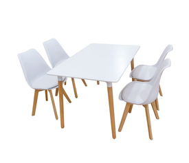 Σετ Τραπεζαρίας Logan Plus White Randy 5τμχ 120Χ80X72εκ.