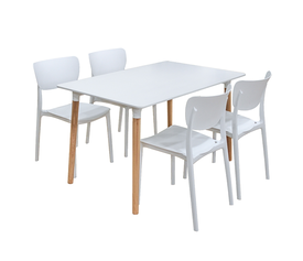 Σετ Τραπεζαρίας Monna White Randy 5τμχ 120Χ80X72εκ.