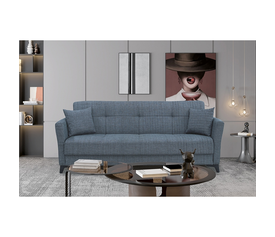 AMELIA GREY ΥΦΑΣΜΑ 3ΘΕΣΙΟΣ ΚΑΝΑΠΕΣ/ΚΡΕΒΑΤΙ ΜΕ ΑΠΟΘ.ΧΩΡΟ 210X80εκ.