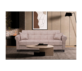 AZUR LIGHT BROWN ΥΦΑΣΜΑ 3ΘΕΣΙΟΣ ΚΑΝΑΠΕΣ/ΚΡΕΒΑΤΙ ΜΕ ΑΠΟΘ.ΧΩΡΟ 210X80εκ.