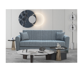 MELINA GREY ΥΦΑΣΜΑ 3ΘΕΣΙΟΣ ΚΑΝΑΠΕΣ/ΚΡΕΒΑΤΙ ΜΕ ΑΠΟΘ.ΧΩΡΟ 210X80εκ.