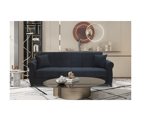 LENA BLACK ΥΦΑΣΜΑ 3ΘΕΣΙΟΣ ΚΑΝΑΠΕΣ/ΚΡΕΒΑΤΙ ΜΕ ΑΠΟΘ.ΧΩΡΟ 210X80εκ.