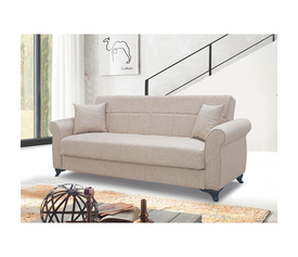 LENA LIGHT BROWN ΥΦΑΣΜΑ 3ΘΕΣΙΟΣ ΚΑΝΑΠΕΣ/ΚΡΕΒΑΤΙ ΜΕ ΑΠΟΘ.ΧΩΡΟ 210X80εκ.