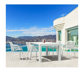 Σετ Τραπεζαρίας 5τμχ Vegas Air XL White 100X100/140Χ75εκ.