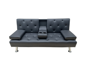 REST BLACK PU ΚΑΝΑΠΕΣ-ΚΡΕΒΑΤΙ 168X88εκ.