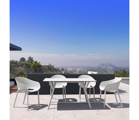 Σετ Τραπεζαρίας 5τμχ Max Sky Pro White 140X80Χ74εκ.