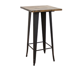 TEXAS ΜΠΑΡ ΜΑΥΡΟ ΜΑΤ ΤΡΑΠ. 60Χ60Χ106εκ.WOOD TOP