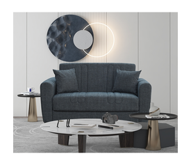 MELINA DARK GREY ΥΦΑΣΜΑ 2ΘΕΣΙΟΣ ΚΑΝΑΠΕΣ/ΚΡΕΒΑΤΙ ΜΕ ΑΠΟΘ.ΧΩΡΟ 150Χ80εκ.