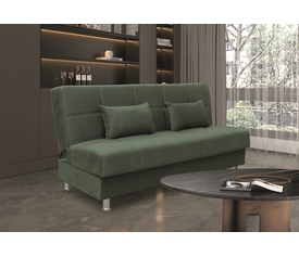 FELINA GREEN ΥΦΑΣΜΑ 3ΘΕΣΙΟΣ ΚΑΝΑΠΕΣ/ΚΡΕΒΑΤΙ ΜΕ ΑΠΟΘ.ΧΩΡΟ 182X90εκ.