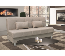 FELINA LIGHT BROWN ΥΦΑΣΜΑ 3ΘΕΣΙΟΣ ΚΑΝΑΠΕΣ/ΚΡΕΒΑΤΙ ΜΕ ΑΠΟΘ.ΧΩΡΟ 182X90εκ.