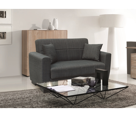 ANIMA DARK GREY ΥΦΑΣΜΑ 2ΘΕΣΙΟΣ ΚΑΝΑΠΕΣ/ΚΡΕΒΑΤΙ ΜΕ ΑΠΟΘ.ΧΩΡΟ 150Χ80εκ.