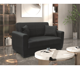 ANIMA BLACK ΥΦΑΣΜΑ 2ΘΕΣΙΟΣ ΚΑΝΑΠΕΣ/ΚΡΕΒΑΤΙ ΜΕ ΑΠΟΘ.ΧΩΡΟ 150Χ80εκ.