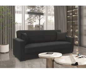 ROVER BLACK ΥΦΑΣΜΑ 3ΘΕΣΙΟΣ ΚΑΝΑΠΕΣ/ΚΡΕΒΑΤΙ ΜΕ ΑΠΟΘ.ΧΩΡΟ 210X80εκ.