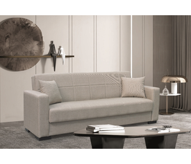 ROVER LIGHT BROWN ΥΦΑΣΜΑ 3ΘΕΣΙΟΣ ΚΑΝΑΠΕΣ/ΚΡΕΒΑΤΙ ΜΕ ΑΠΟΘ.ΧΩΡΟ 210X80εκ.