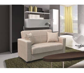 ROVER LIGHT BROWN ΥΦΑΣΜΑ 2ΘΕΣΙΟΣ ΚΑΝΑΠΕΣ/ΚΡΕΒΑΤΙ ΜΕ ΑΠΟΘ.ΧΩΡΟ 150Χ80εκ.