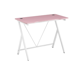 ΓΡΑΦΕΙΟ 100X50X75εκ.ΡΟΖ MDF/ΛΕΥΚΟ ΜΕΤΑΛΛΙΚΟ