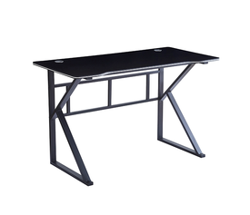 ΓΡΑΦΕΙΟ 120X60X75εκ.ΜΑΥΡΟ MDF/ΜΑΥΡΟ ΜΕΤΑΛΛΙΚΟ