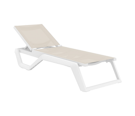 RIO PRO ΞΑΠΛΩΣΤΡΑ WHITE/TAUPE ΠΟΛ/ΝΙΟΥ 190X70X33εκ.