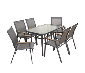 SELBY SET ΤΡΑΠΕΖΑΡΙΑΣ 7ΤΜΧ ΑΝΘΡΑΚΙ 120Χ70εκ.