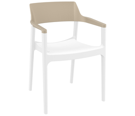 TULUM WHITE/TAUPE ΠΟΛΥΘΡΟΝΑ ΠΟΛ/ΝΙΟΥ 55X52X79εκ.