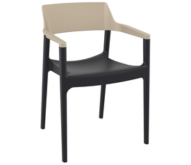 TULUM BLACK/TAUPE ΠΟΛΥΘΡΟΝΑ ΠΟΛ/ΝΙΟΥ 55X52X79εκ.