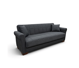 VAVEL DARK GREY ΥΦΑΣΜΑ 3ΘΕΣΙΟΣ ΚΑΝΑΠΕΣ/ΚΡΕΒΑΤΙ ΜΕ ΑΠΟΘ.ΧΩΡΟ 216X85X80εκ.