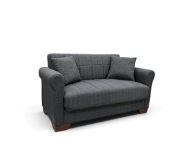 VAVEL DARK GREY ΥΦΑΣΜΑ 2ΘΕΣΙΟΣ ΚΑΝΑΠΕΣ/ΚΡΕΒΑΤΙ ΜΕ ΑΠΟΘ.ΧΩΡΟ 156Χ85Χ80εκ.