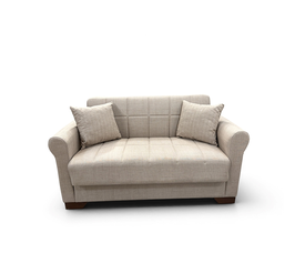 VAVEL LIGHT BROWN ΥΦΑΣΜΑ 2ΘΕΣΙΟΣ ΚΑΝΑΠΕΣ/ΚΡΕΒΑΤΙ ΜΕ ΑΠΟΘ.ΧΩΡΟ 156Χ85Χ80εκ.