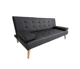 MERYL BLACK PU ΚΑΝΑΠΕΣ ΚΡΕΒΑΤΙ 170X81X74εκ.