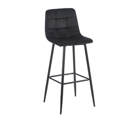 Σκαμπό Μπαρ Nora Black Velvet Μαύρο Μεταλλικό 45x42x75-110 cm