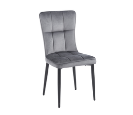 Καρέκλα Selin Velvet Grey Μεταλλική 46x54x91 cm
