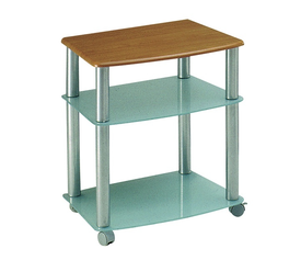 Τραπεζάκι Τηλεόρασης Μέταλλο / Κρύσταλλο / Ξύλο 62x38xH70cm