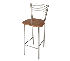 Σκαμπό Μπαρ Χρώμιο / Οξιά 40x49xH107cm